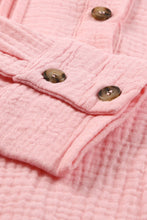 Load image into Gallery viewer, Half Button Pleated Detail Textured Top