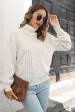 Load image into Gallery viewer, Cable-Knit Turtleneck Sweater