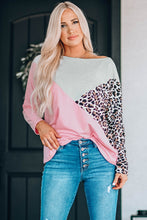 Load image into Gallery viewer, Leopard Color Block Spliced Top