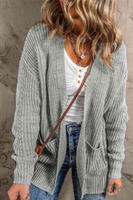 Load image into Gallery viewer, Open Front Long Sleeve Cardigan with Pockets