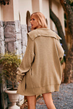 Load image into Gallery viewer, Collared Neck Button-Up Cardigan with Pockets