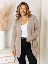 Load image into Gallery viewer, Star Pattern Open Front Cardigan with Pockets