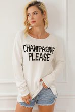 Load image into Gallery viewer, CHAMPAGNE PLEASE Long Sleeve Slit Sweater