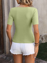 Load image into Gallery viewer, Square Neck Short Sleeve Sweater