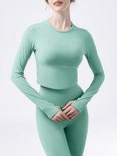 Load image into Gallery viewer, Round Neck Long Sleeve Active T-Shirt
