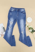 Load image into Gallery viewer, Distressed Flare Leg Jeans with Pockets