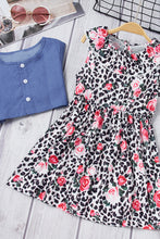 Load image into Gallery viewer, Girls Denim Top and Floral Dress Set