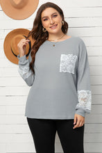 Load image into Gallery viewer, Plus Size Lace Waffle Knit Blouse
