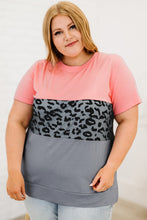 Load image into Gallery viewer, Plus Size Leopard Color Block T-Shirt