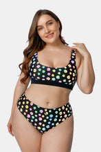 Load image into Gallery viewer, Plus Size Daisy Print Color-Changing Scoop Neck Bikini Set