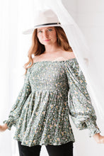 Load image into Gallery viewer, Jodifl Flora and Fauna Full Size Run Smocked Blouse