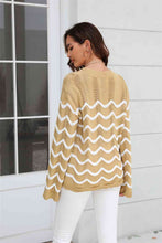 Load image into Gallery viewer, Wave Pattern Round Neck Long Sleeve Sweater