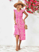 Load image into Gallery viewer, Floral V-Neck Cap Sleeve Dress