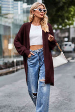 Load image into Gallery viewer, Open Front Dropped Shoulder Longline Cardigan