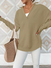 Load image into Gallery viewer, Half Zip Long Sleeve Knit Top