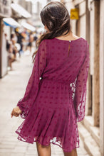 Load image into Gallery viewer, Swiss Dot V-Neck Balloon Sleeve Dress