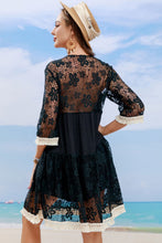 Load image into Gallery viewer, Tassel Spliced Lace Cover Up