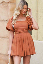 Load image into Gallery viewer, Square Neck Pleated Romper with Pockets