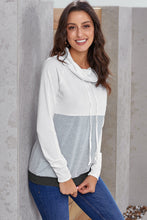Load image into Gallery viewer, Color Block Raglan Sleeve Drawstring Sweatshirt
