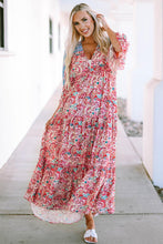 Load image into Gallery viewer, Deep V Three-Quarter Sleeve Maxi Dress