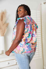 Load image into Gallery viewer, Double Take Floral Smocked Flutter Sleeve Top