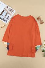 Load image into Gallery viewer, Plus Size Plaid V-Neck Spliced Top