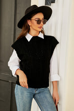 Load image into Gallery viewer, Round Neck Ribbed Trim Cap Sleeve Vest
