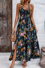 Load image into Gallery viewer, Smocked Slit Tied Printed Dress