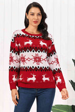 Load image into Gallery viewer, Reindeer Round Neck Sweater