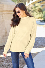 Load image into Gallery viewer, Basic Bae Full Size Ribbed Exposed Seam Mock Neck Knit Top