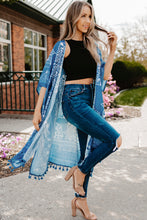 Load image into Gallery viewer, Printed Tassel Trim Open Front Cardigan