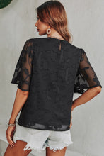Load image into Gallery viewer, Applique Round Neck Half Sleeve Blouse