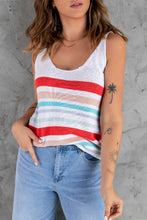 Load image into Gallery viewer, Rainbow Stripe Scoop Neck Knitted Tank