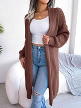 Load image into Gallery viewer, Open Front Dropped Shoulder Longline Cardigan