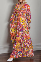 Load image into Gallery viewer, Printed Ruffled V-Neck Tiered Dress