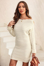 Load image into Gallery viewer, Cable-Knit Boat Neck Sweater Dress