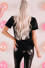 Load image into Gallery viewer, Heart Sequin Round Neck Short Sleeve T-Shirt