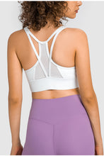 Load image into Gallery viewer, Mesh Panel Racerback Longline Sports Bra