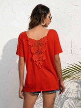Load image into Gallery viewer, Lace Trim Short Sleeve Top