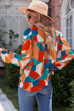 Load image into Gallery viewer, Geometric Flounce Sleeve Blouse