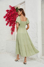 Load image into Gallery viewer, Smocked Square Neck Tiered Dress
