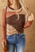 Load image into Gallery viewer, Color Block Exposed Seam Long Sleeve Top