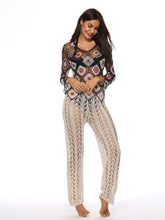Load image into Gallery viewer, Cutout Drawstring High Waist Swim Pants