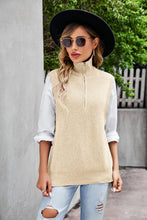 Load image into Gallery viewer, Quarter-Zip Collared Sweater Vest