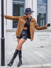 Load image into Gallery viewer, Button Front Turn-Down Collar Jacket