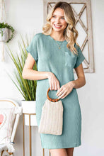 Load image into Gallery viewer, Ribbed Round Neck Short Sleeve Dress