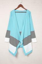 Load image into Gallery viewer, Striped Color Block Open Front Cardigan