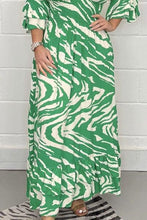 Load image into Gallery viewer, Smocked Printed Flounce Sleeve Maxi Dress