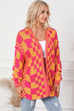 Load image into Gallery viewer, Contrast Exposed Seam Open Front Cardigan