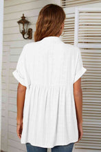 Load image into Gallery viewer, Notched Neck Slit Cuffed Blouse